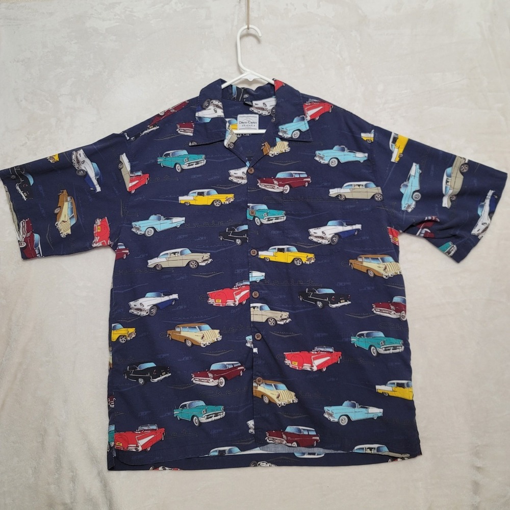 David Carey Originals Shirt Sz 2XL Car Design Short Sleeve Button Down